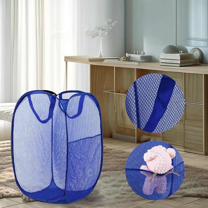 Pop Up Laundry Hamper, Mesh Laundry Basket Collapsible, Foldable Hamper - Image 6