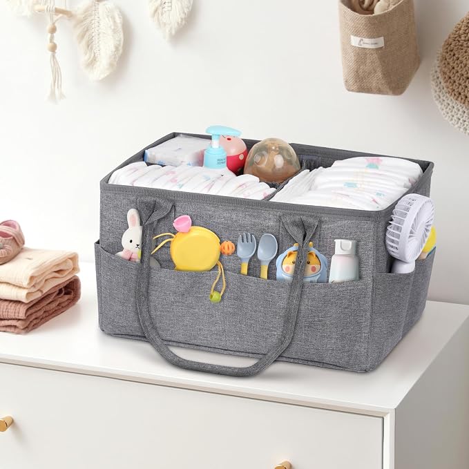 Volnamal Diaper Caddy with Wipe Dispenser One-Handed Access, Portable Car - Image 7