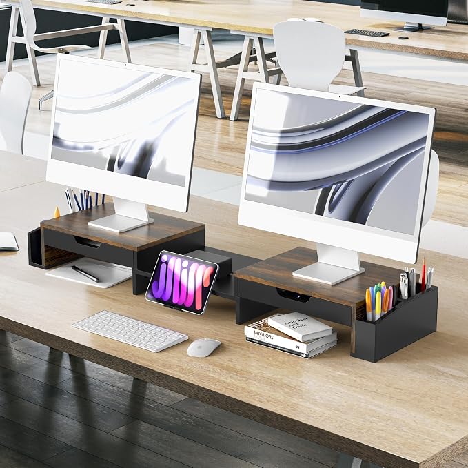 Simple Houseware Desk Dual Monitor Stand Riser - Image 7