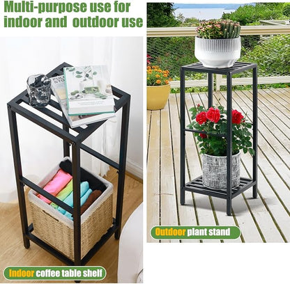 Party Zealot 2 Packs of 2-Tier Tall Metal Square Plant Stand 31” Heavy-Duty - Image 6