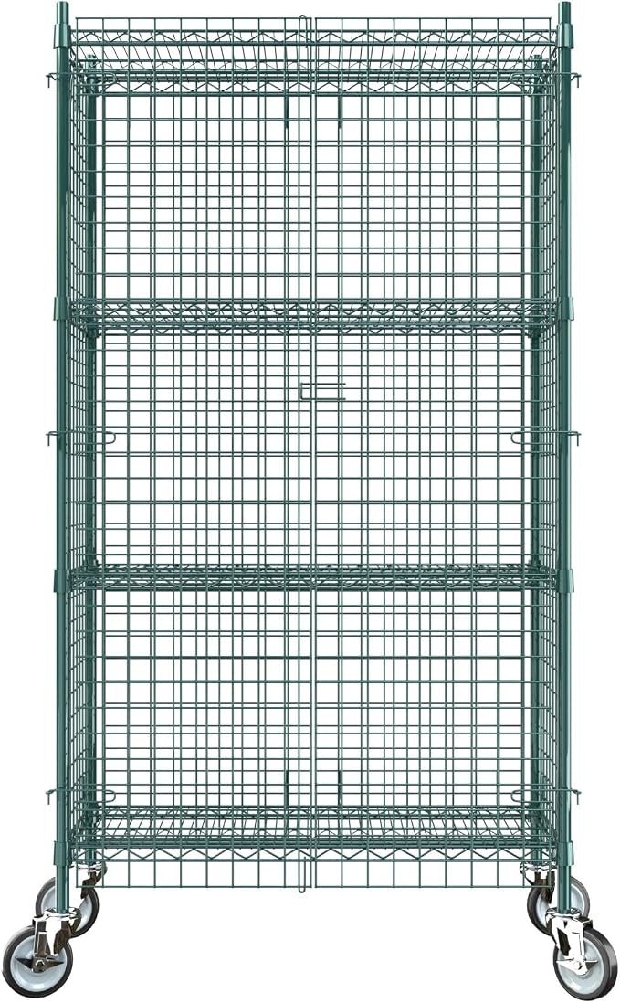 18"x36"x70" Metal Wire Green Security Heavy Duty Commercial NSF Certified by Krollen+Industrial