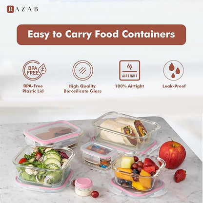 Razab 35 Pc Set Glass Food Storage Containers - Image 7