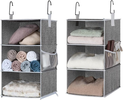 StorageWorks 6-Shelf Closet Organizers, Two 3-Shelf Separable Hanging Shelves by StorageWorks