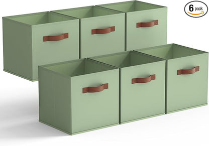 GRANNY SAYS 11 Inch Fabric Storage Cubes, Sage Green | Collapsible Cube Storage by GRANNYSAYS