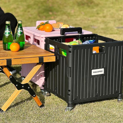 MACOPRO Folding Utility Cart Portable Rolling Crate Handcart Shopping Trolley - Image 9