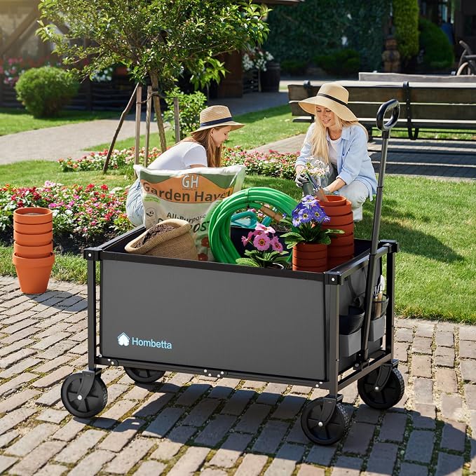 29.3" Collapsible Wagon Cart, 150L Heavy Duty Folding Utility Wagon - Image 2
