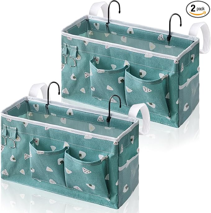 2pcs Bedside Caddy Hanging Storage Bag, Organizer Baskets by KANRICHU