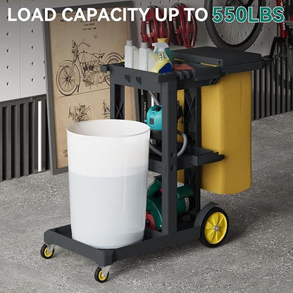 YITAHOME 3-Shelf Cleaning Carts on Wheels, - Image 5