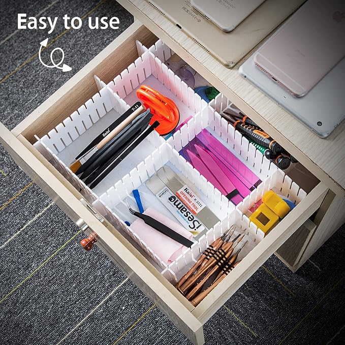 45 Pack Drawer Dividers, Plastic Adjustable Drawer Storage Organizer - Image 6