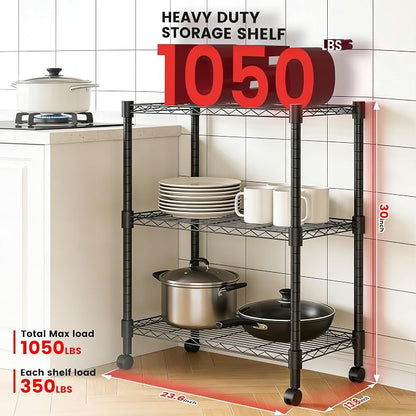 Xcity Storage Shelves, 3 Tier Heavy Duty Metal Shelving Unit - Image 2