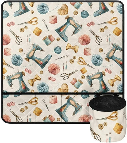 Vintage Sewing Elements Print Sewing Machine Mat - Image 5