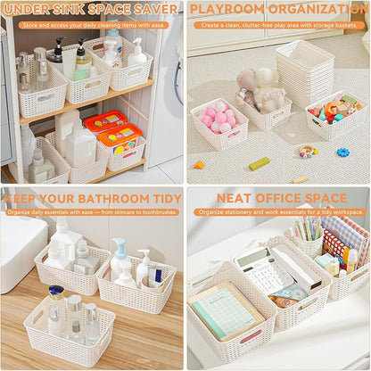 12 Pack Plastic Storage Baskets - Image 7