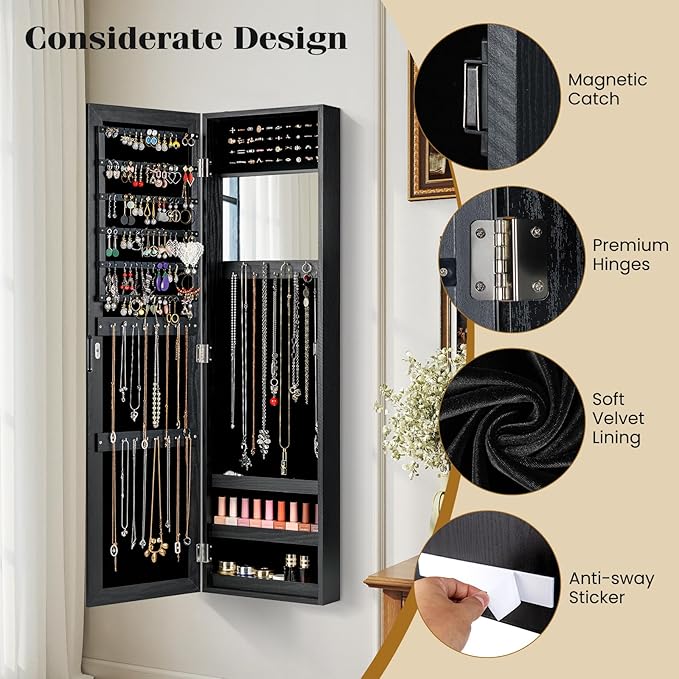 Giantex Wall Mounted Jewelry Cabinet - Image 7