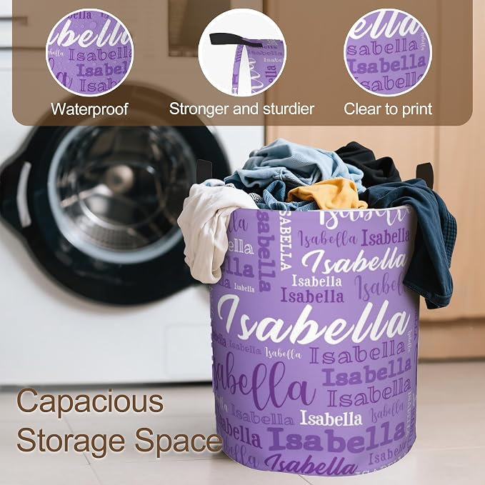 Custom Name Laundry Hamper, Personalized Laundry Baskets - Image 5