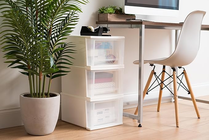 IRIS USA 17 Qt. Medium Plastic Stacking Drawer, Stackable Storage Organizer Unit - Image 2