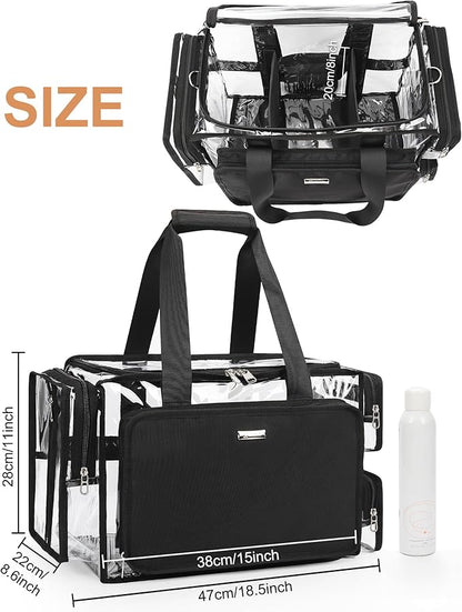 Relavel Extra Large Makeup Case and Clear Makeup Bag, Professional Cosmetic - Image 5