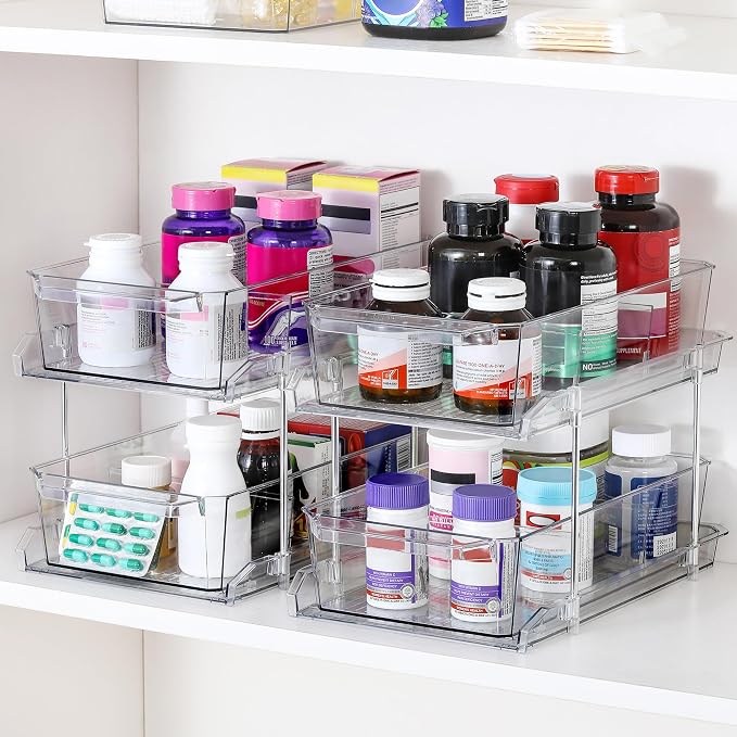 2 Tier Clear Organizer with Dividers - Image 4