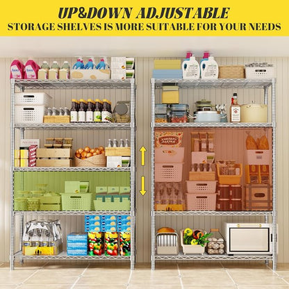 Storage Shelves, 5-Tier Adjustable Metal Industrial Utility Shelf Rack - Image 8