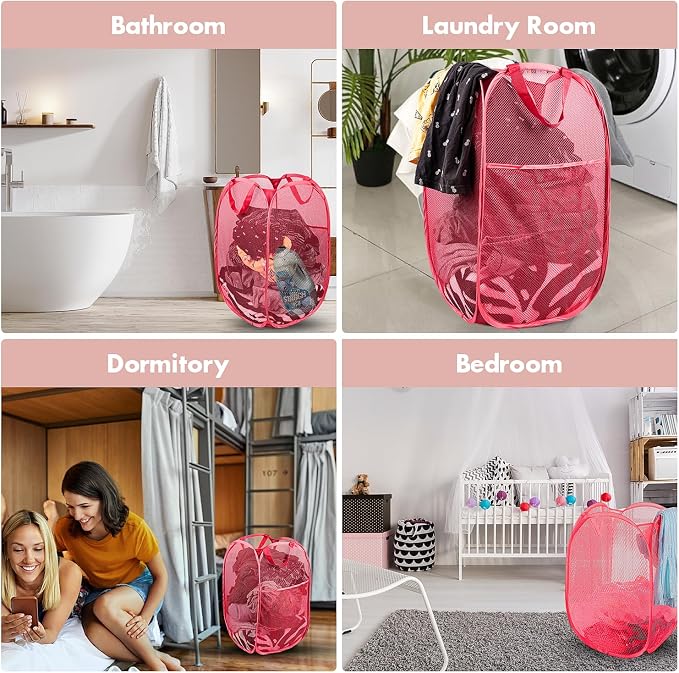 DUCOO Pop Up Laundry Hamper, 70L Collapsible Mesh Laundry Basket - Image 6