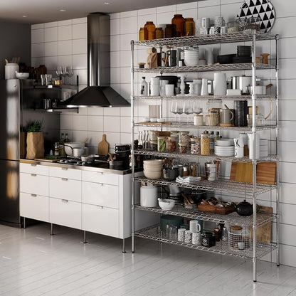 21" Deep x 54" Wide x 86" Height Wire Shelving Kit | 8-Tier | NSF Commercial - Image 2