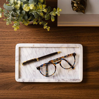 Cork & Mill Marble Tray for Bathroom Countertop, Kitchen Counter, or Catchall - Image 4