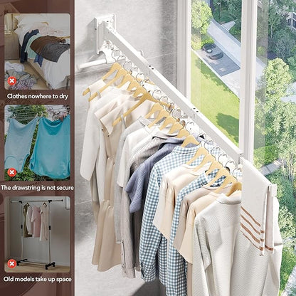 Clothes Drying Rack, Laundry Drying Rack Wall Mount, Wall Mounted Clothes Rack - Image 5