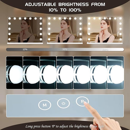 Vanity Mirror with Lights Lighted Makeup Mirror with 15 Dimmable LED Bulbs - Image 3