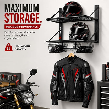 Motorcycle Helmet Wall Mount, 2-Tier Helmet Holder Wall Mount - Image 7