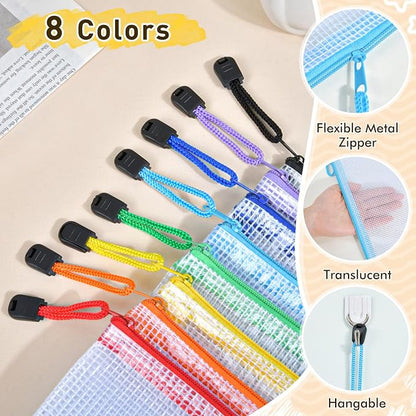 26pcs Mesh Zipper Pouch Bags, 8 Sizes Plastic Zippered Storage Bags - Image 3