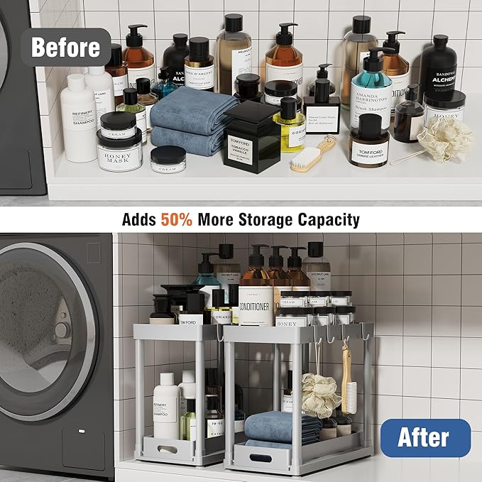2 Pack Pull-Out Storage Organizers, Under Sink Organizer and Storage - Image 5