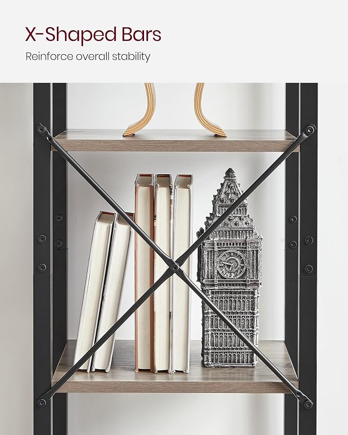 VASAGLE 5-Tier Bookshelf, Bookcase - Image 6