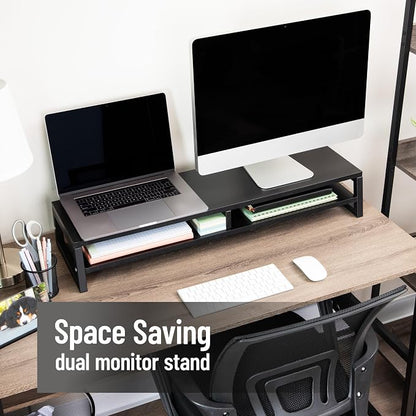 Mind Reader 2-Tier MDF Double Monitor Stand, Dual Screen Riser - Image 4