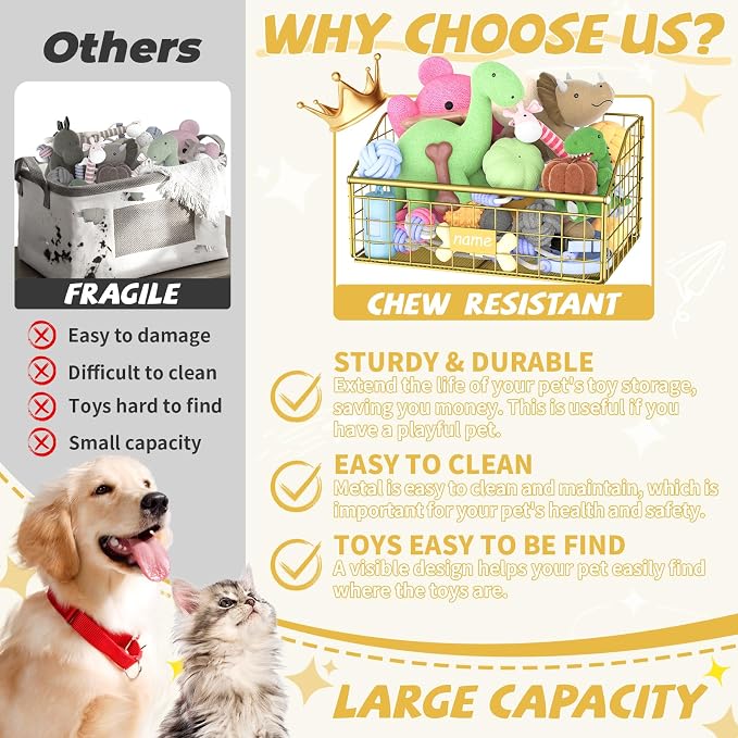 Kaiferty Indestructible Dog Toy basket, Small Toy Box - Image 2