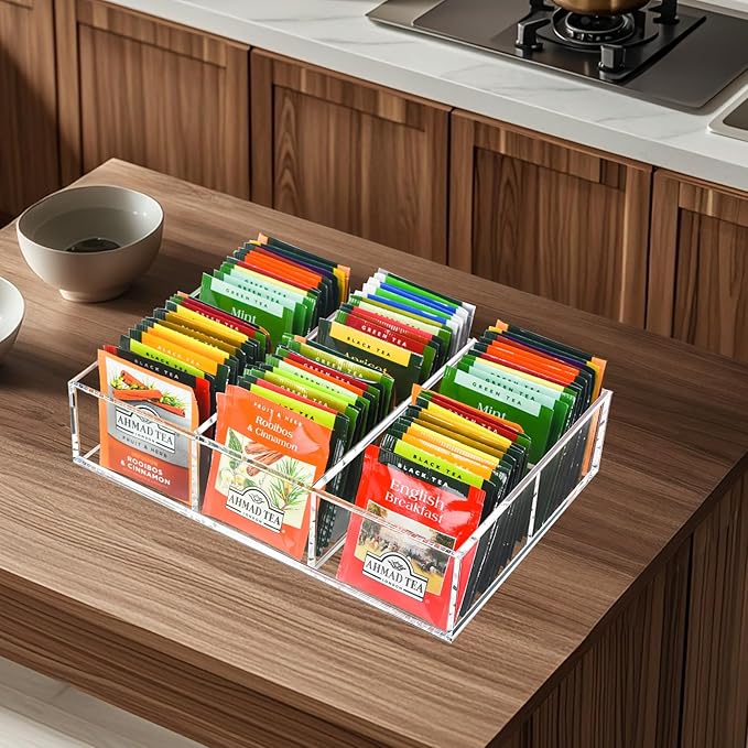 Tasybox Acrylic Tea Bag Organizer, Drawer Organizer | Tea Bag Holder - Image 7