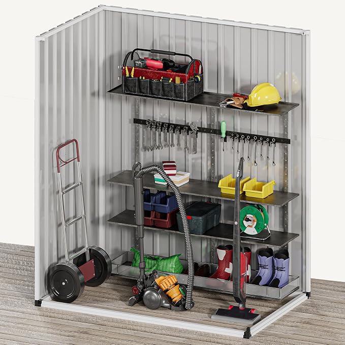 DWVO 5x3ft Outdoor Storage Shed, Weatherproof Tool Shed w/Locking Entry & - Image 6