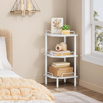 Tajsoon 3 Tier Corner Shelf Stand, Standing Corner Shelf Unit, Industrial Short - Image 7