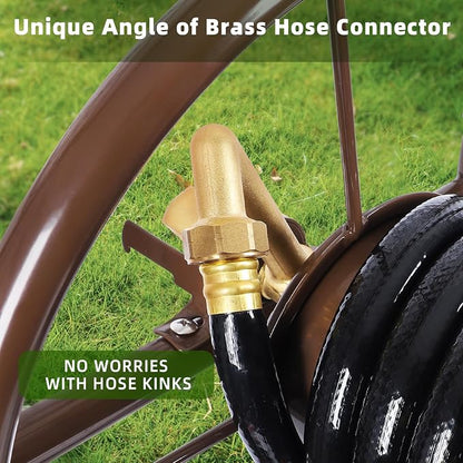 2025 Upgrade Hose Reel Cart, Hold Up to 300 ft of 5/8'', Garden Hose Cart - Image 4