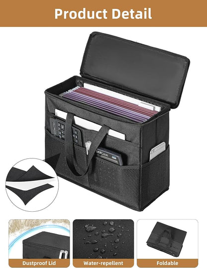 Qozary 2 Pack File Folder Organizer Box-Hanging File Tote Bag - Image 2
