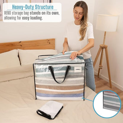 VENO 6 Pack Heavy Duty Moving Bags, Storage Bags, Packing Supplies, Top Zipper - Image 2