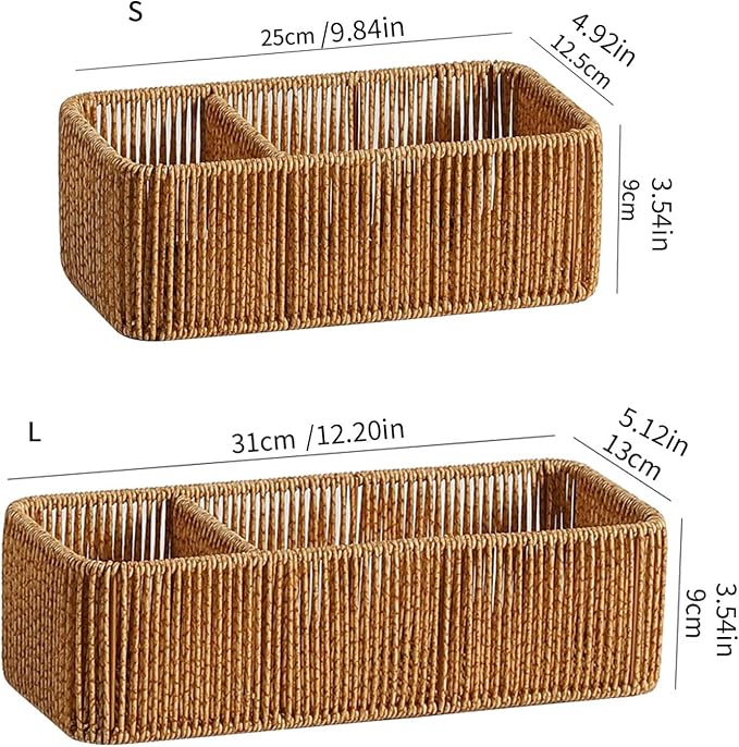 Natural Rattan Tissue Box Organizers - Image 3