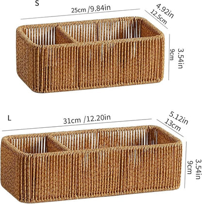 Natural Rattan Tissue Box Organizers - Image 3