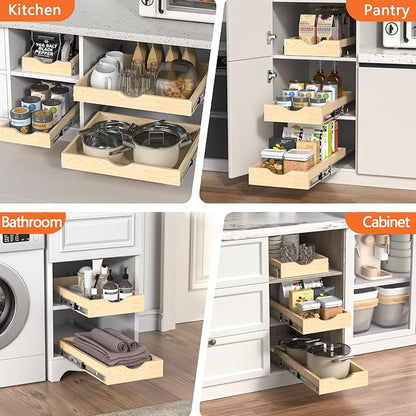ZOINLIY 15''W X 21''D X 3''H Wooden Pull Out Drawer - Image 8