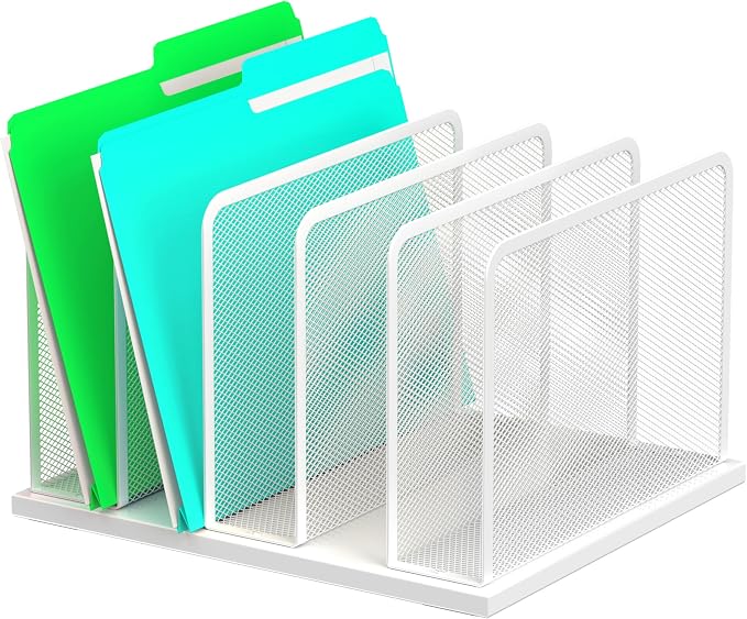 Kuntine.B Desk File Organizer Upright Mesh Desktop Organizer File Sorter Office by KuntineB