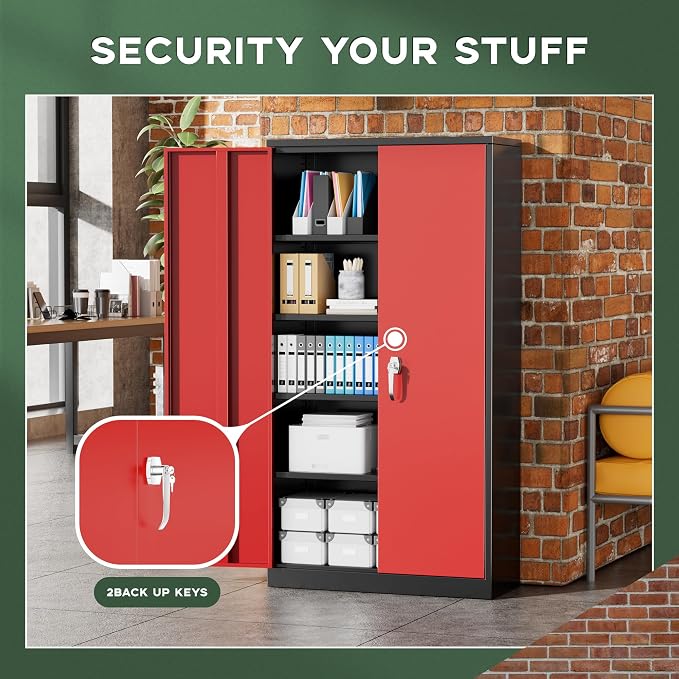 Greenvelly Metal Garage Storage Cabinet, Tall Cabinets - Image 7