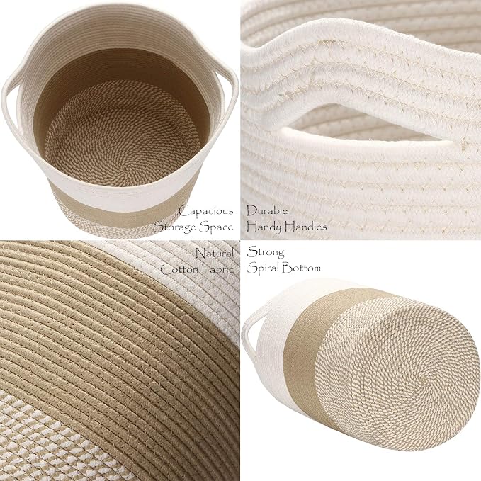Sea Team Large Size Cotton Rope Woven Storage Basket - Image 5