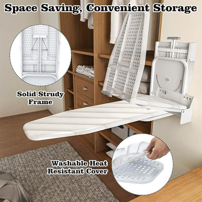 Wall-Mounted Ironing Board 37.4" x 11.8" Compact Mount Fold Down Iron Board - Image 3