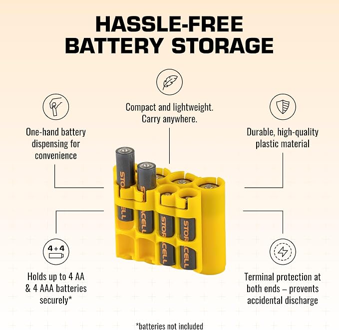 Storacell AA + AAA Combo Battery Storage Caddy and Dispenser, Holds 4 AA + 4 - Image 4