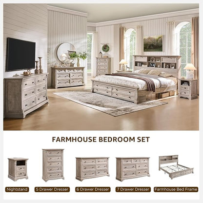 T4TREAM Farmhouse 7 Drawers Dresser - Image 6