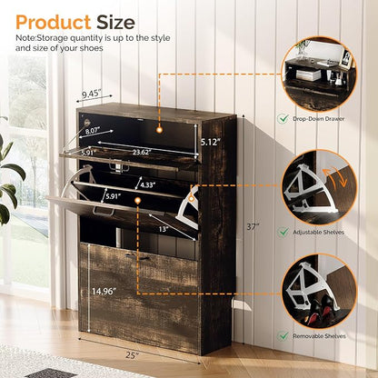 VINGLI Shoe Cabinet Storage for Entryway Ultra Slim - Image 2