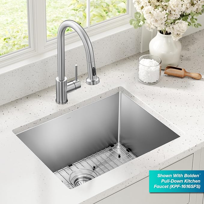Kraus KHU101-24L Standart PRO 24-inch Undermount 16 Gauge Single Bowl Laundry - Image 3